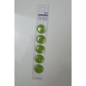 NOS Slimline Sewing Buttons Lime Green 2-Hole 19 MM V331 Replacement Buttons